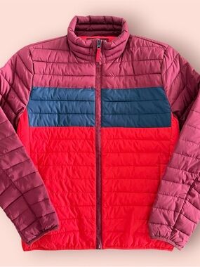 GAP Red and Navy ColdControl Puffer Jacket